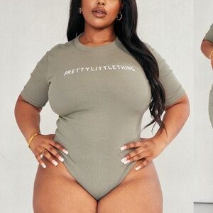 PrettyLittleThing Sage Green Bodysuit